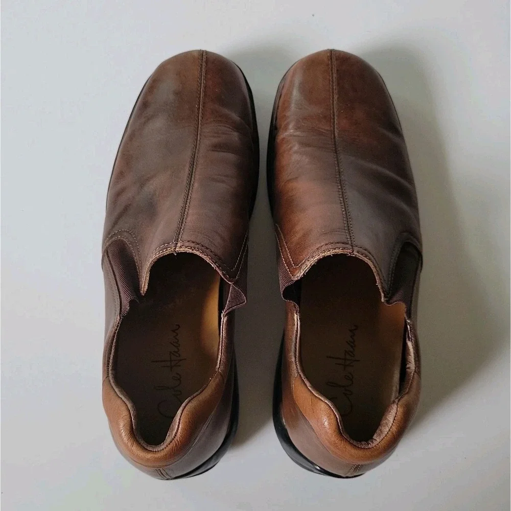 Cole Haan Zeno Slip On Driver Loafers 10M Brown Casual‎ Minimalist Preppy C07486